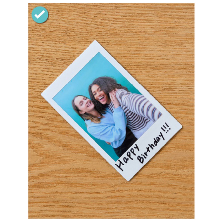 Scanning an instax print placed at an angle