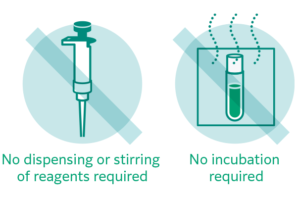 [Image]​ No dispensing or stirring of reagents nor incubation required.​
