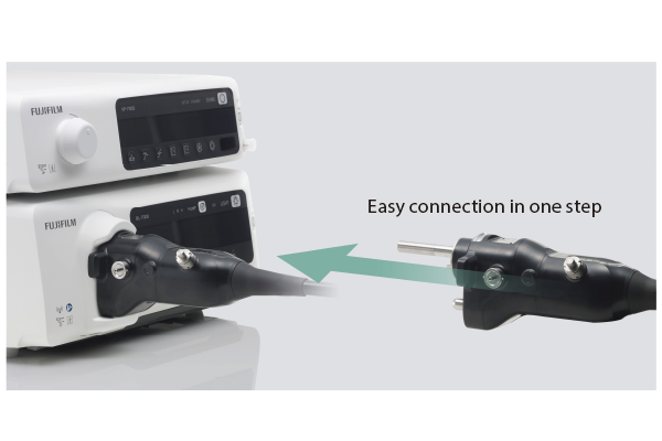 Image showing how to connect a one-step connector to a light source.