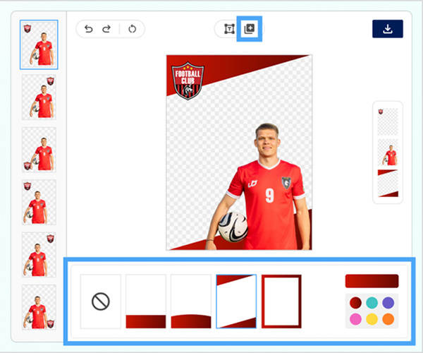 Decorative frames added to a template in instax Biz™ Template Maker.