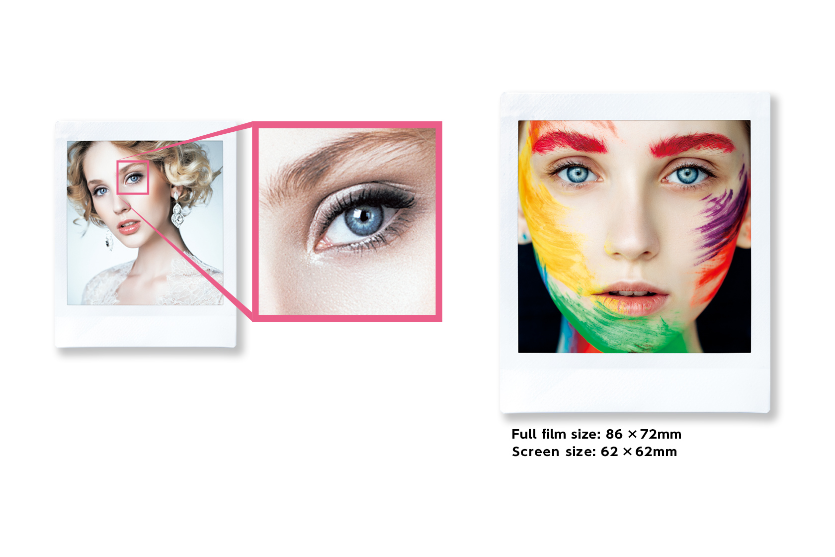 Collage of high resolution INSTAX Film pictures