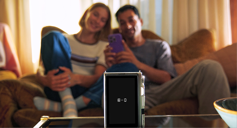 A scene showing someone taking a photo by remotely operating a camera