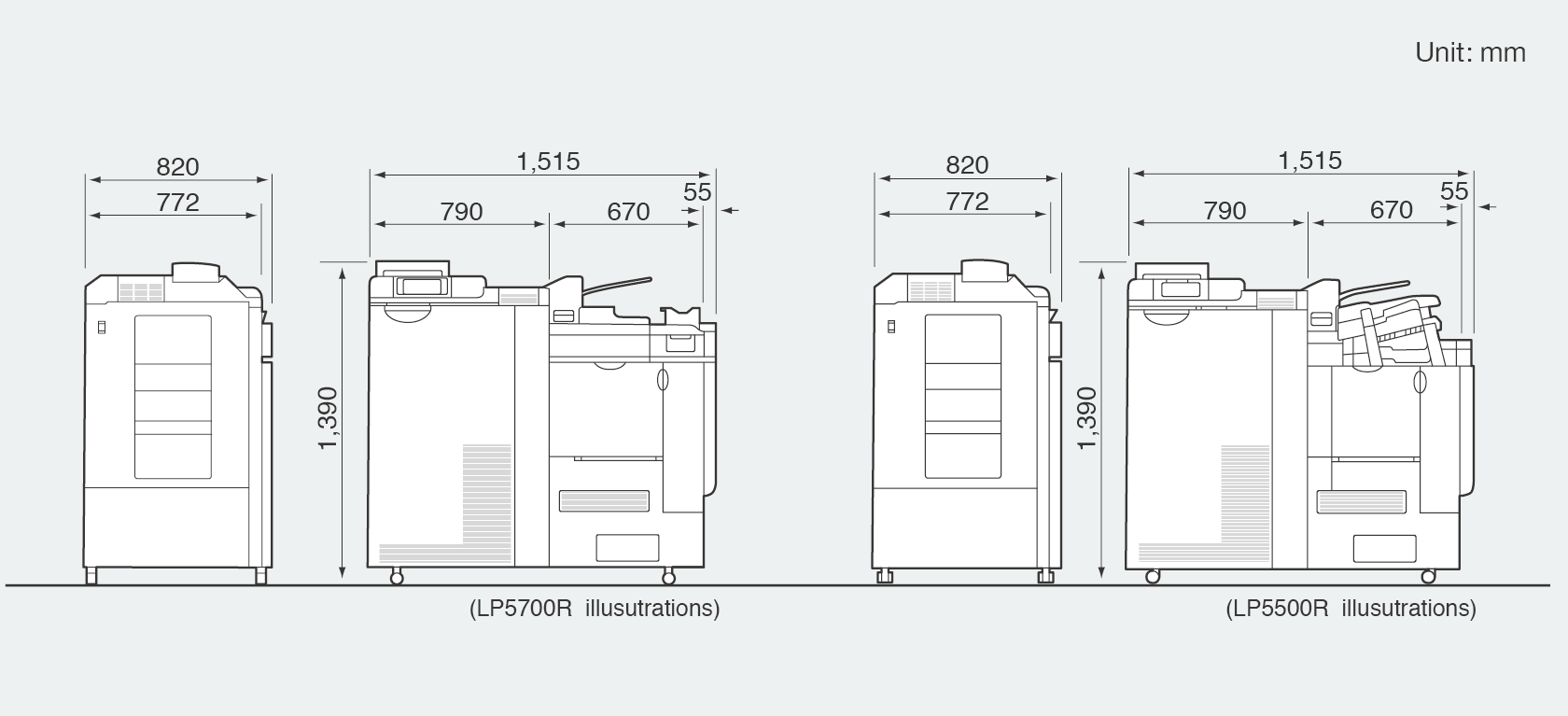 [image] Digital Minilab Frontier LP5700R/LP5500R dimensions