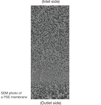 Photo SEM d’une membrane PSE
