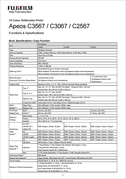image of data sheet