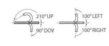 [image] Scope moves 210 degrees up/90 degrees down, 100 degrees left/right flexible angles