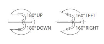 [image] Scope moves 180 degrees up/down, 160 degrees left/right flexible angles