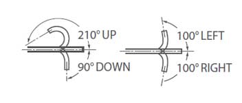 [image] Scope moves 210 degrees up/90 degrees down, 100 degrees left/right flexible angles