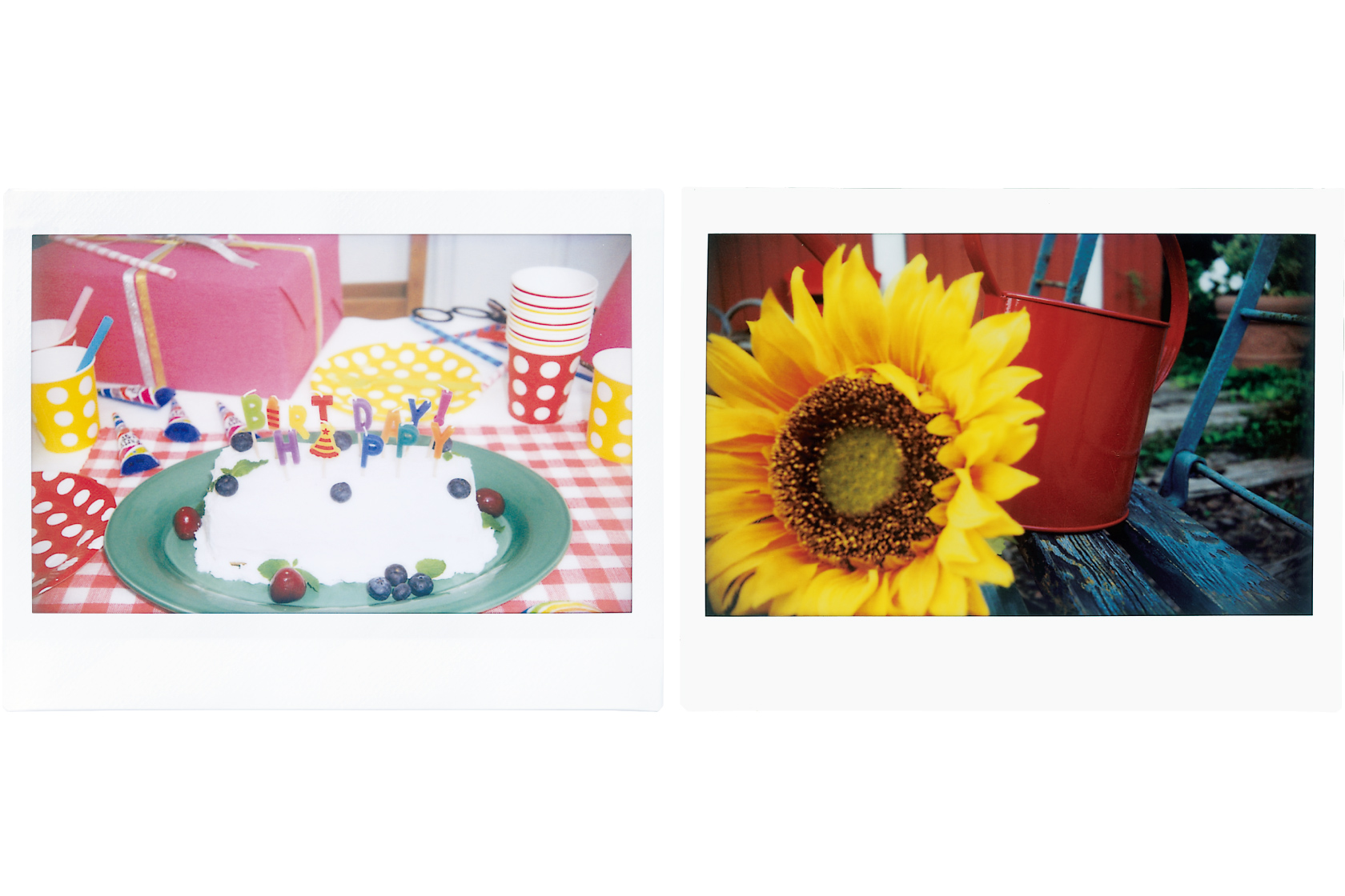 Imagen de una foto en primer plano de un pastel de cumpleaños y fotos de una flor