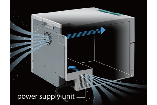 [image] Air entering and exiting vents on printer