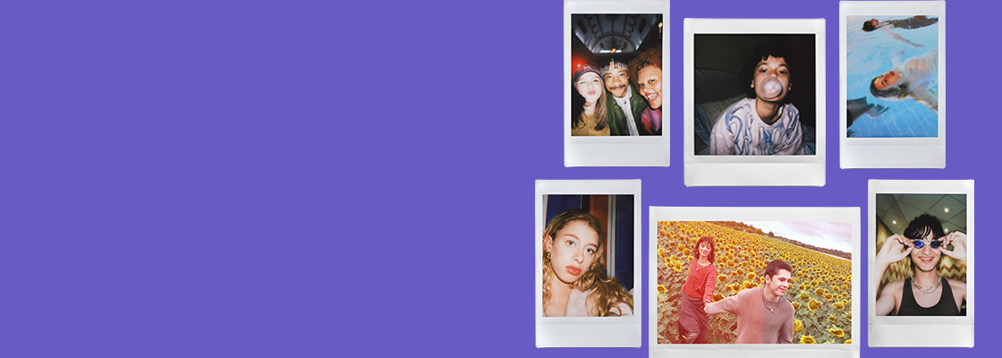 banner púrpura con múltiples películas diferentes