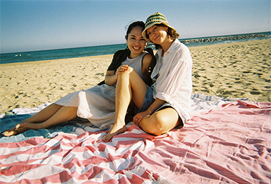 Photo of two friends taken by “QuickSnap™”