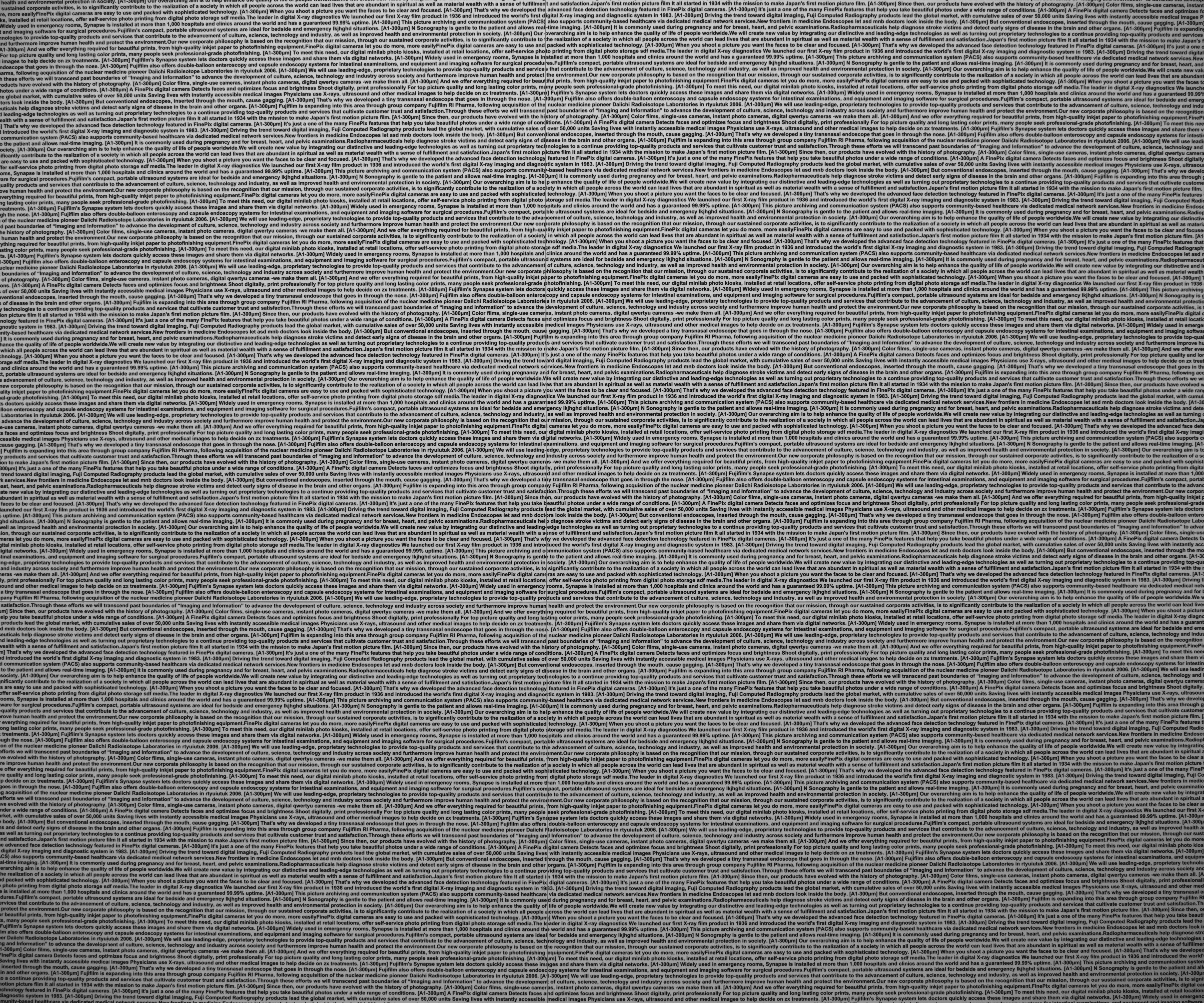 Character chart image taken using CF50ZA-1S, WD1360mm, aperture value F4