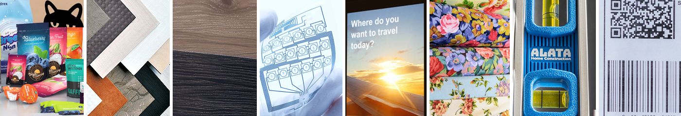 Collage showing variety of materials Fujifilm printheads can create