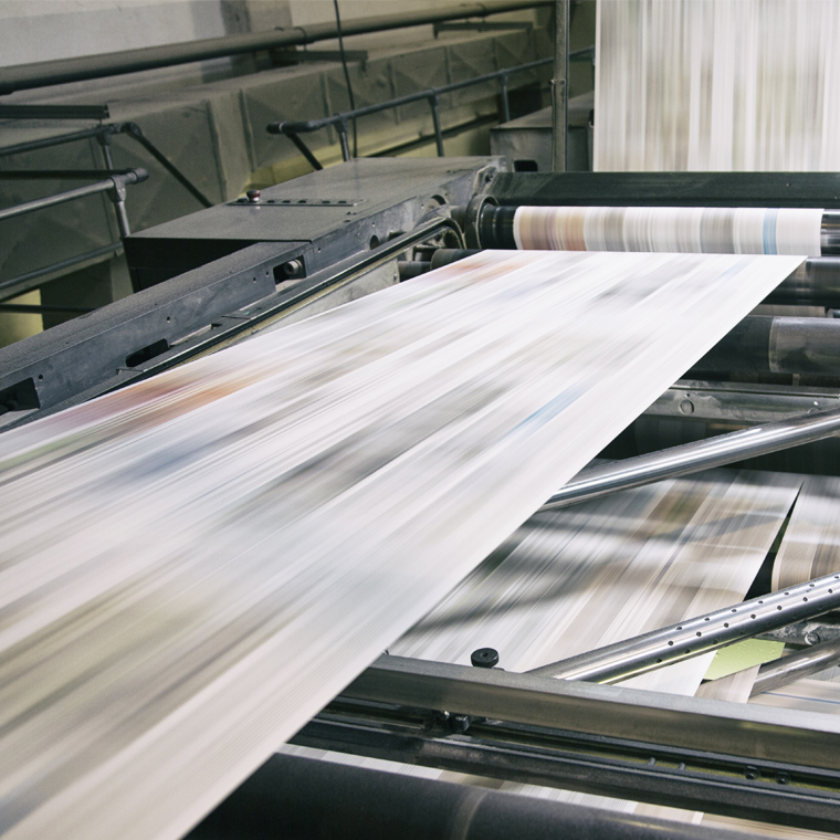 paper being printed at high speed