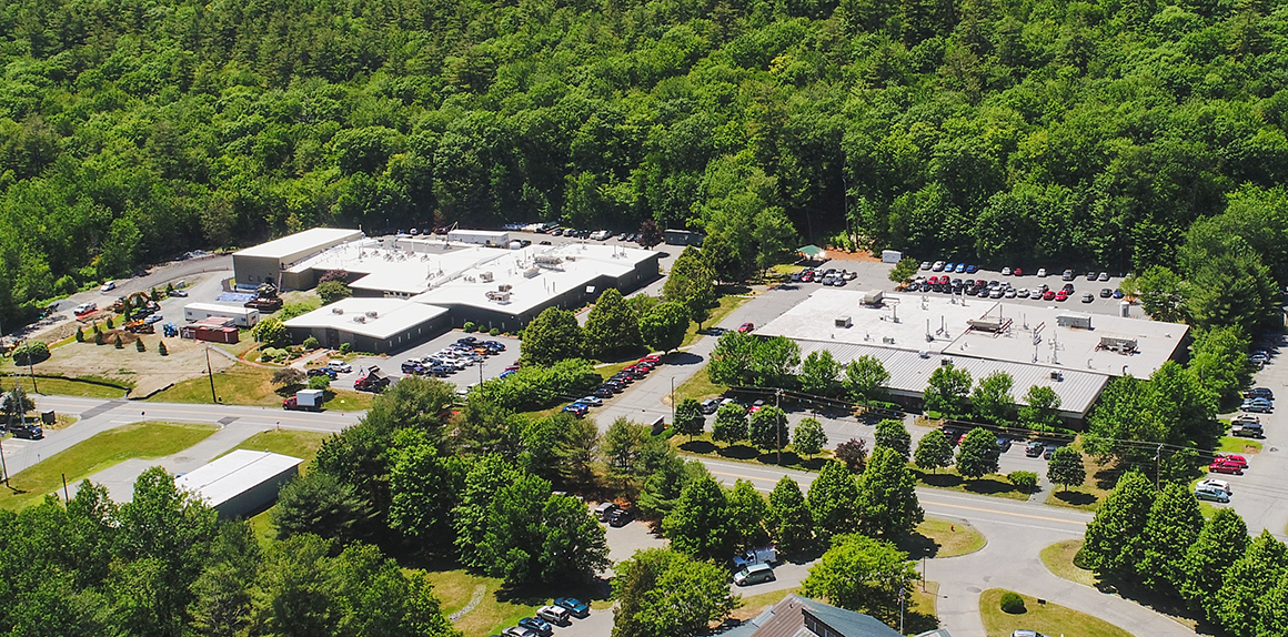 An aerial photo of the FUJIFILM Dimatix location in Lebanon, NH
