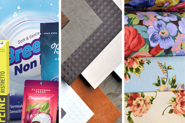 Collage of products that can be printed with Fujifilm technology