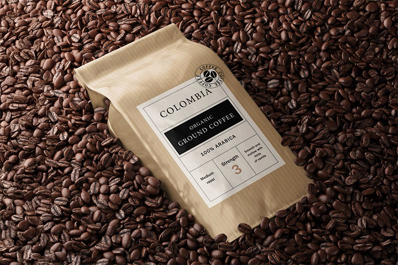 A photo of a coffee bean package