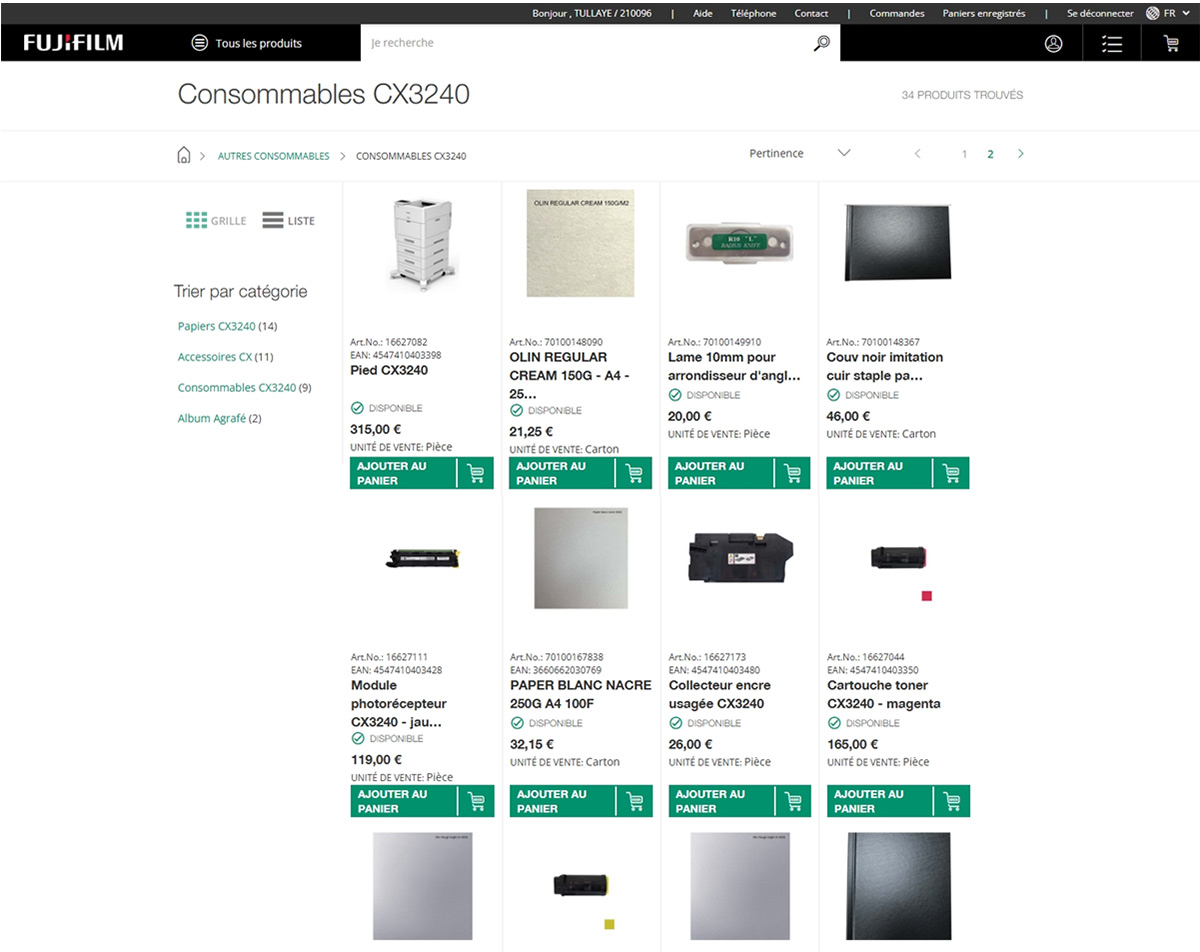 b2b shop imaging interface