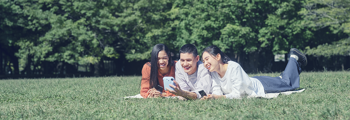 Young people with an instax camera