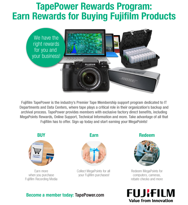 TapePower Earn Rewards for Fujfilm Products