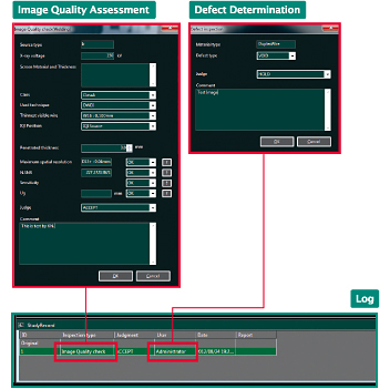 Image Quality Assessment / Defect Determination / Log
