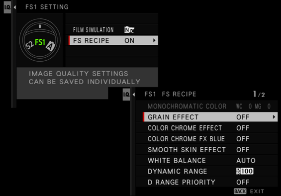 Film Simulation Dial Setting
