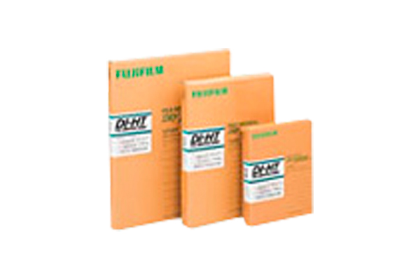 [photo] Row of DI-HT Dry Imaging film packs in larger and smaller sizes