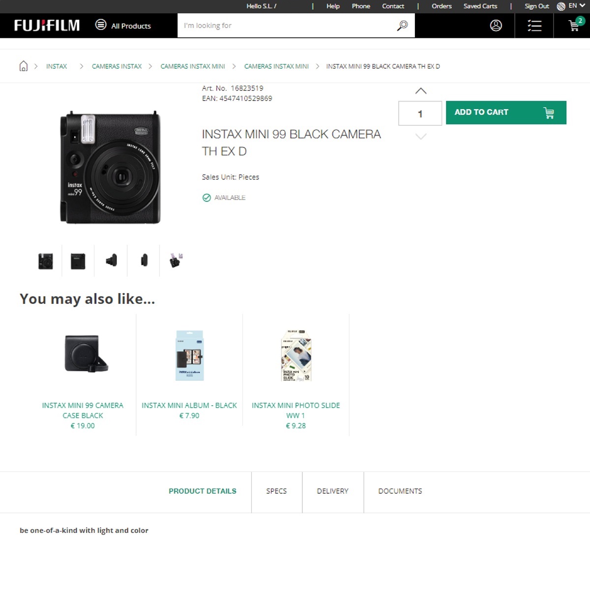 b2b shop imaging interface