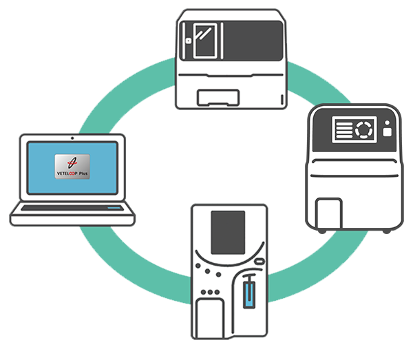 VETELOOP Plusが各機器を接続するイメージ図​