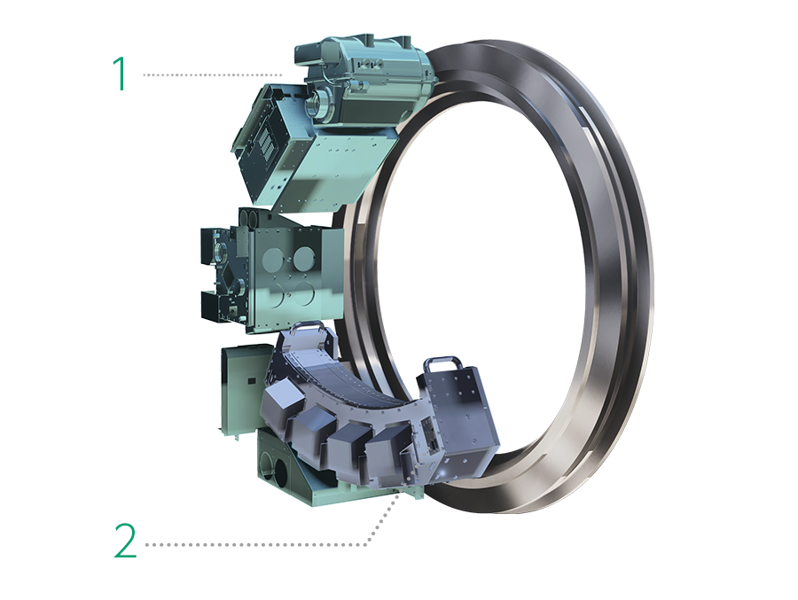 高効率ジェネレータとHV Detectorの外観図