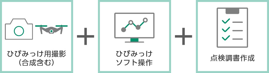 ひびみっけ「マイスター」の業務内容(撮影、ソフト操作、点検調書作成)