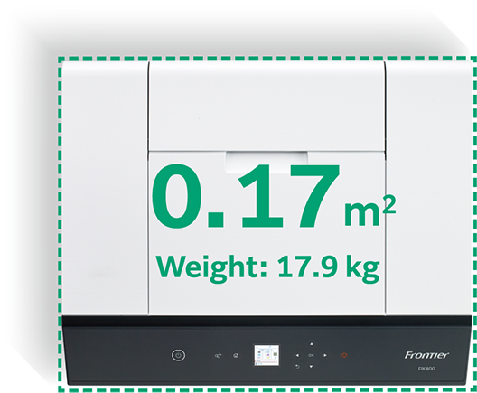DX400Wの設置スペースの図です