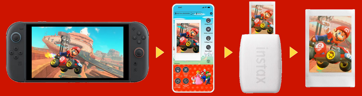 ゲーム画面をスクリーンショットして、スマホアプリからプリント