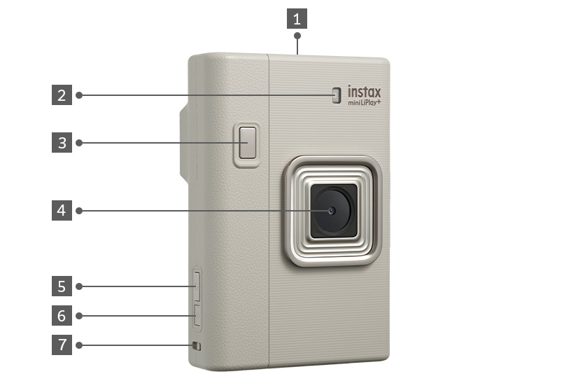 instax mini LiPlay+™サンドベージュ筐体の正面画像