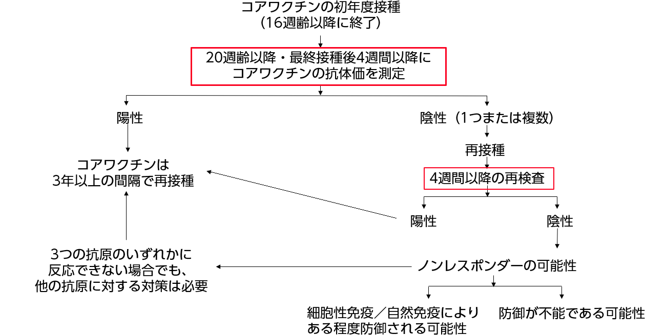 血清学的検査結果の解釈および推奨アプローチのフロー図