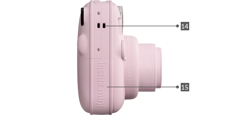 instax mini 13™ CANDY PINK 筐体の側面画像