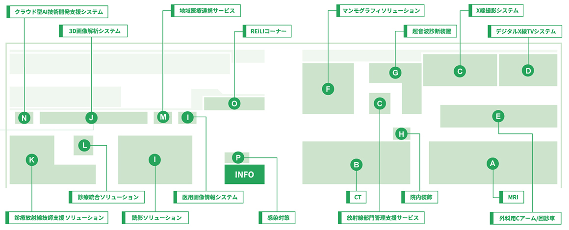 製品・サービスの展示位置を記載したITEM2026 富士フイルムブースマップ