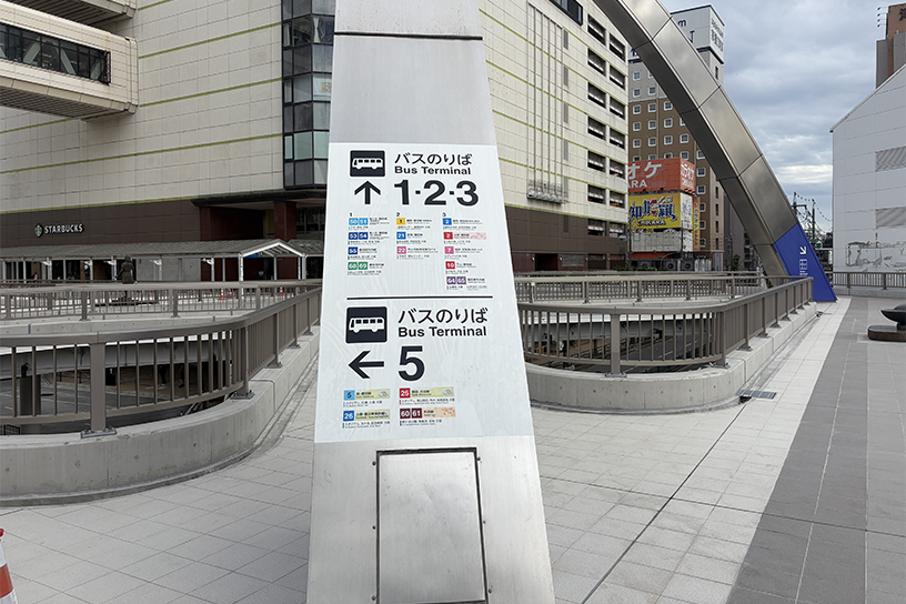 豊田市駅前 柱サイン設置写真