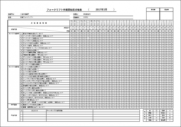 KARTEMIXに登録される点検表の図