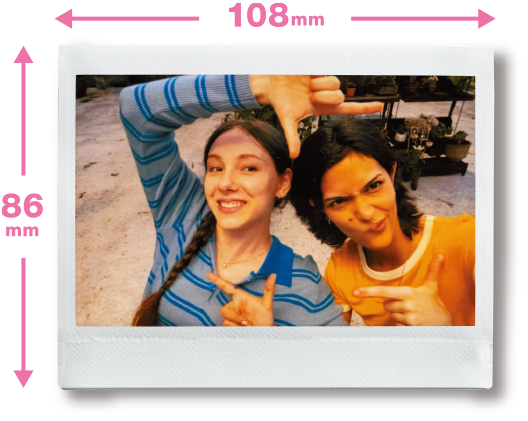 WIDEフォーマットの寸法(高さ86mm、幅108mm)