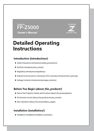 Cover of detailed instruction manual
