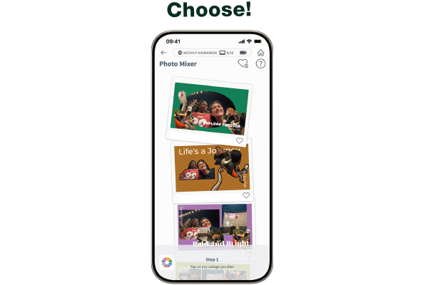 Images to select for the automatically generated collage