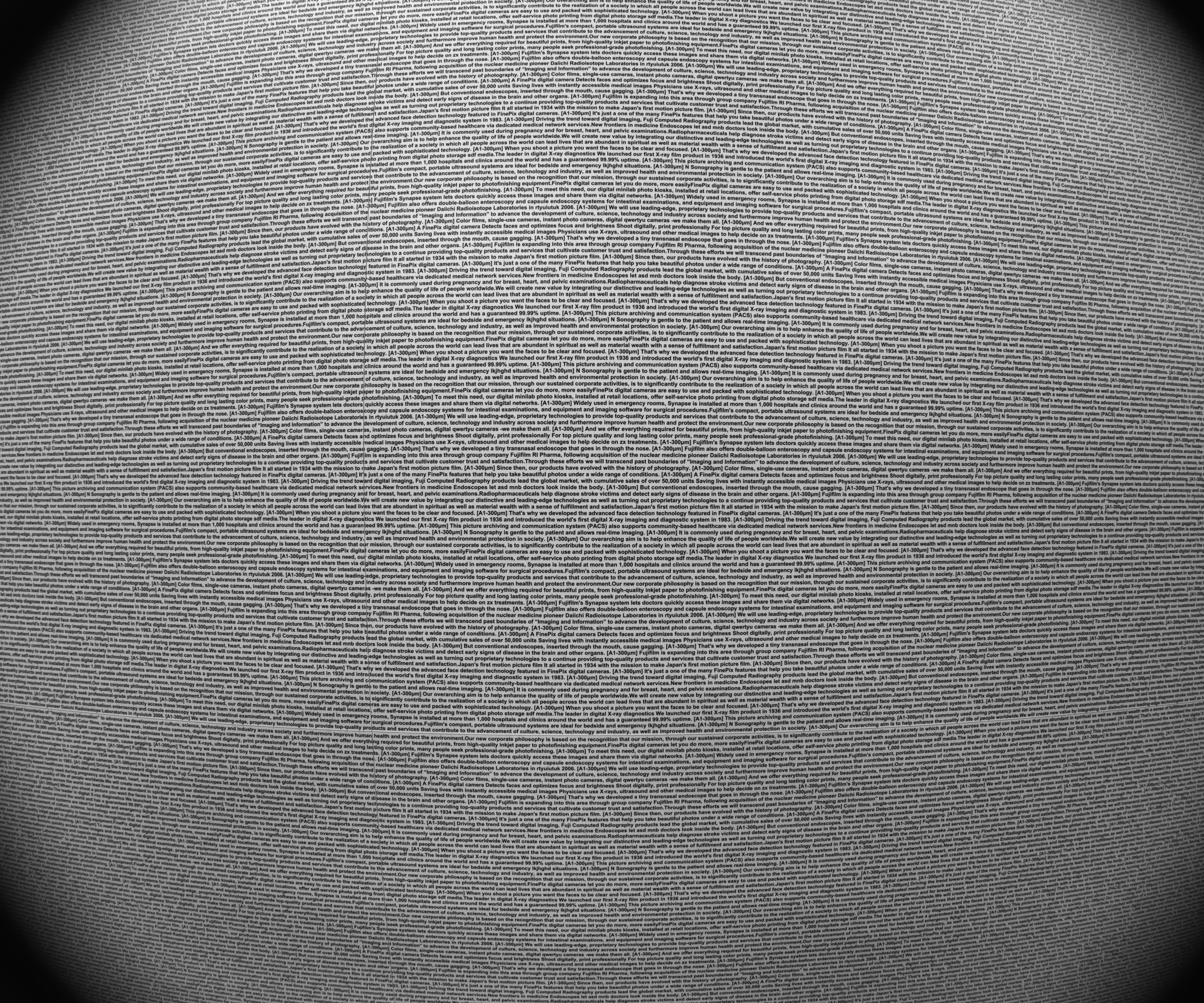 Character chart image taken using CF8ZA-1S, WD200mm, aperture value F4