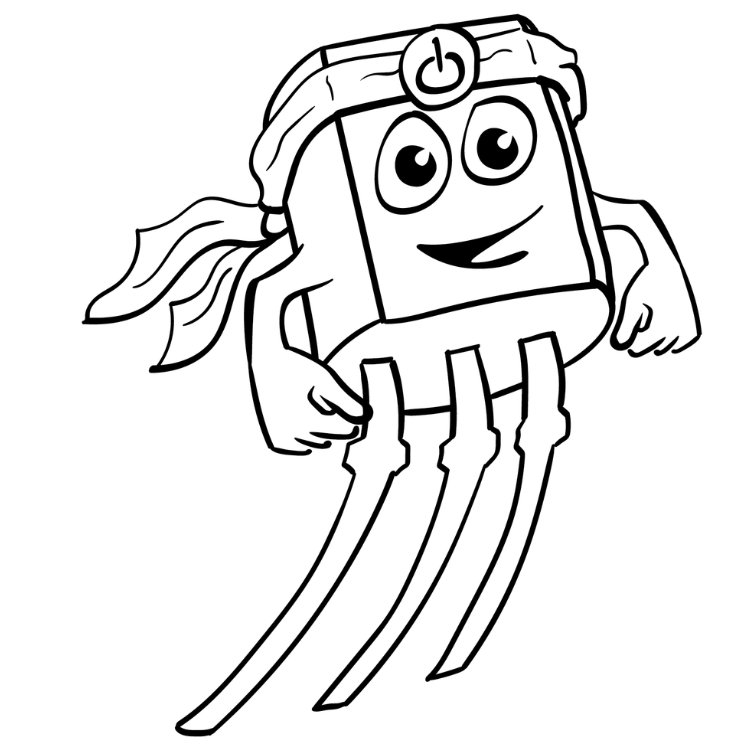 comic image of a transistor