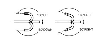[image] El endoscopio se mueve en ángulos flexibles de 180 grados hacia arriba/abajo, 160 grados hacia la izquierda/derecha