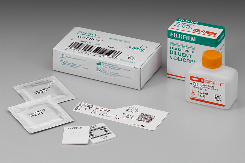 [photo] A pack of vc-CRP-P with some slides on a table