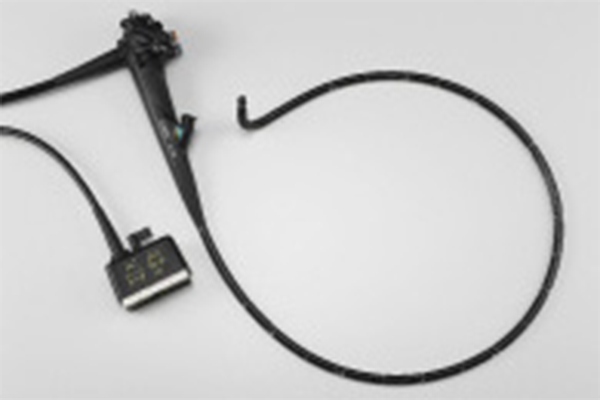 [photo] EG-580UR endoscope insertion tube, attached to control portion, bent and wrapped into circle