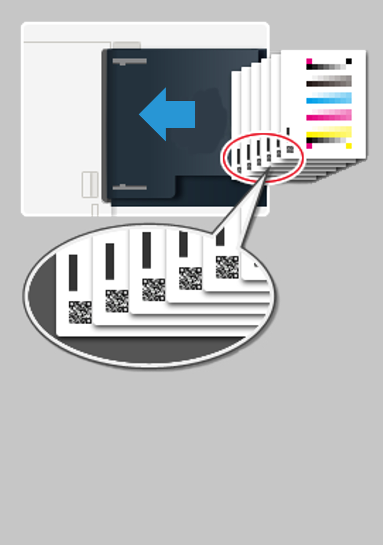 Printer scanning calibration sheets with QR codes
