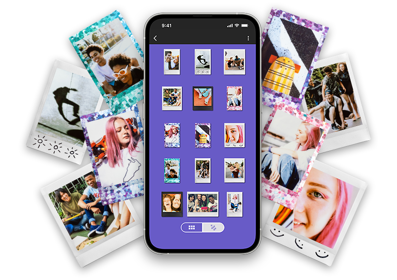 [photo] Smartphone showing the instax UP! app and Chekiprint.